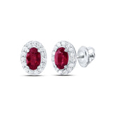 1/6CTW-DIA CN 5X3MM OV-RU NAT GEM STUD EARRING